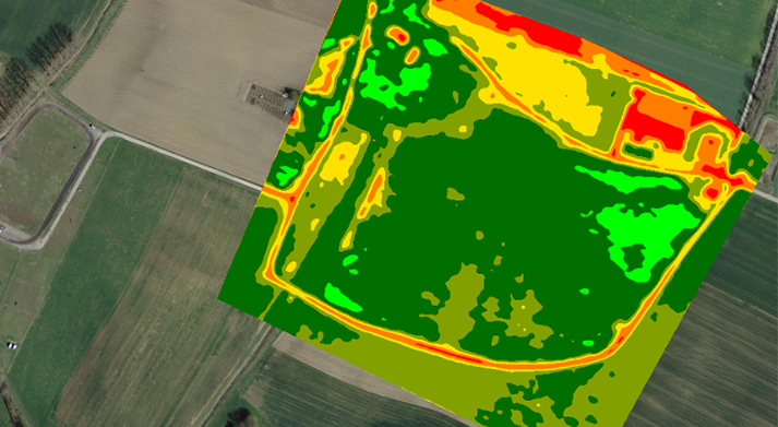 Mappa di gestione agronomica per ottimizzare l'uso del fertilizzante nel campo.