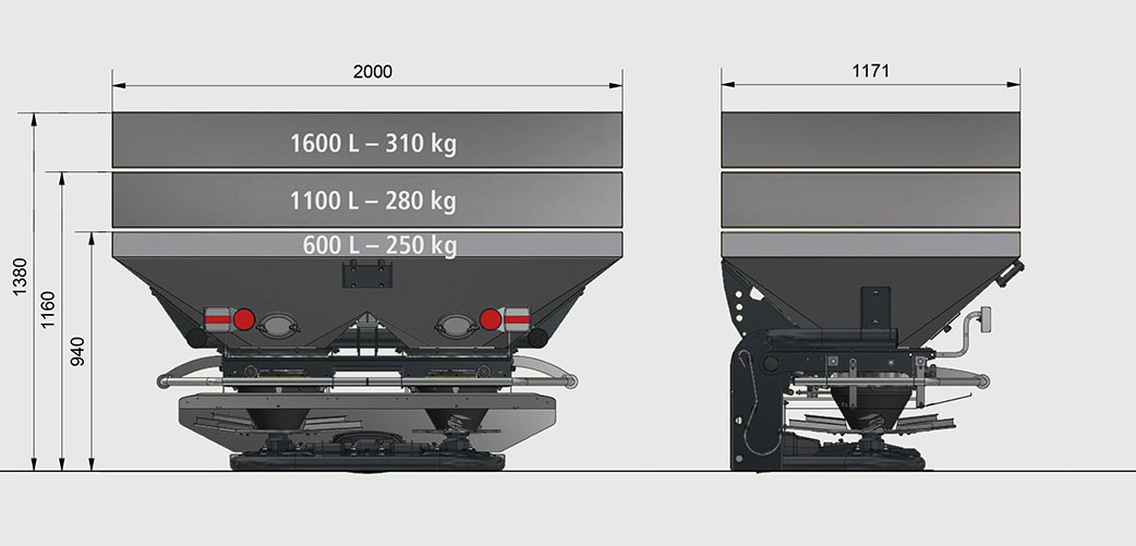 Изображение профессионального спандиконцимера Eurospand с техническими размерами.