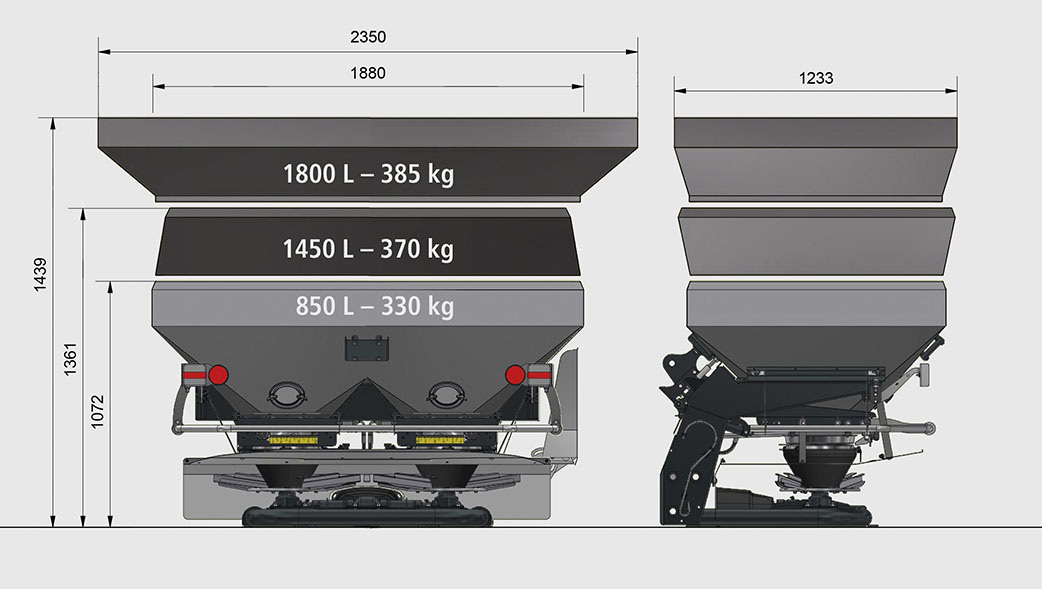 Изображение чертежа машины спандиконцем Eurospand с объемами и размерами.